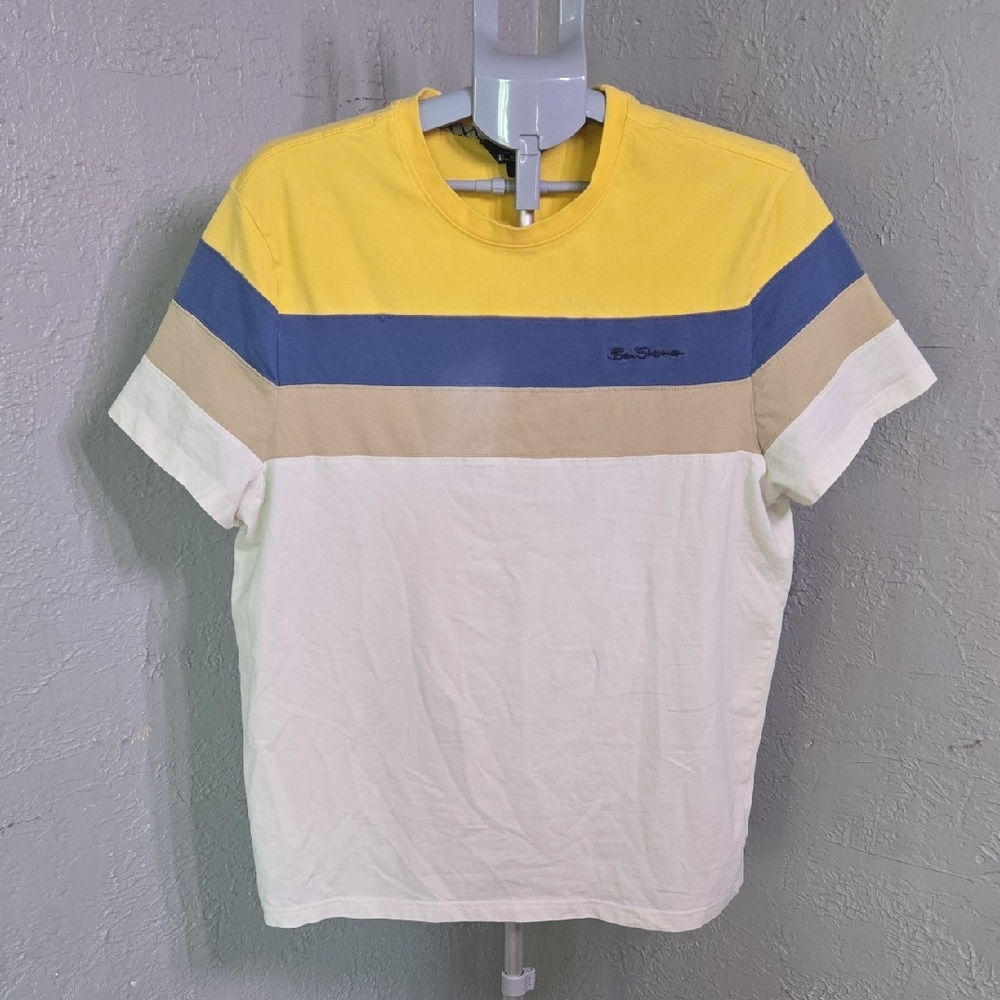 ^Ben Sherman Yellow and Blue Short Sleeve Tee